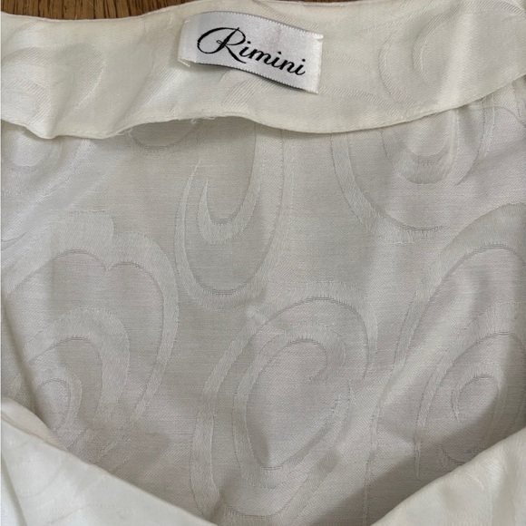 NWT VINTAGE Rimini 100% Cotton Belted White Patterned Button Up Midi Dress SZ 10 - Picture 5 of 8